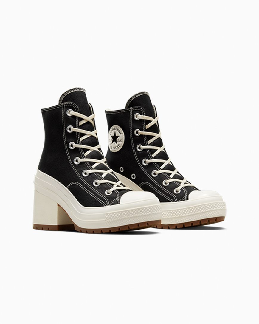 Tenisi Inalti Dama Converse Chuck 70 De Luxe Heel Negrii | RO SQDT13384